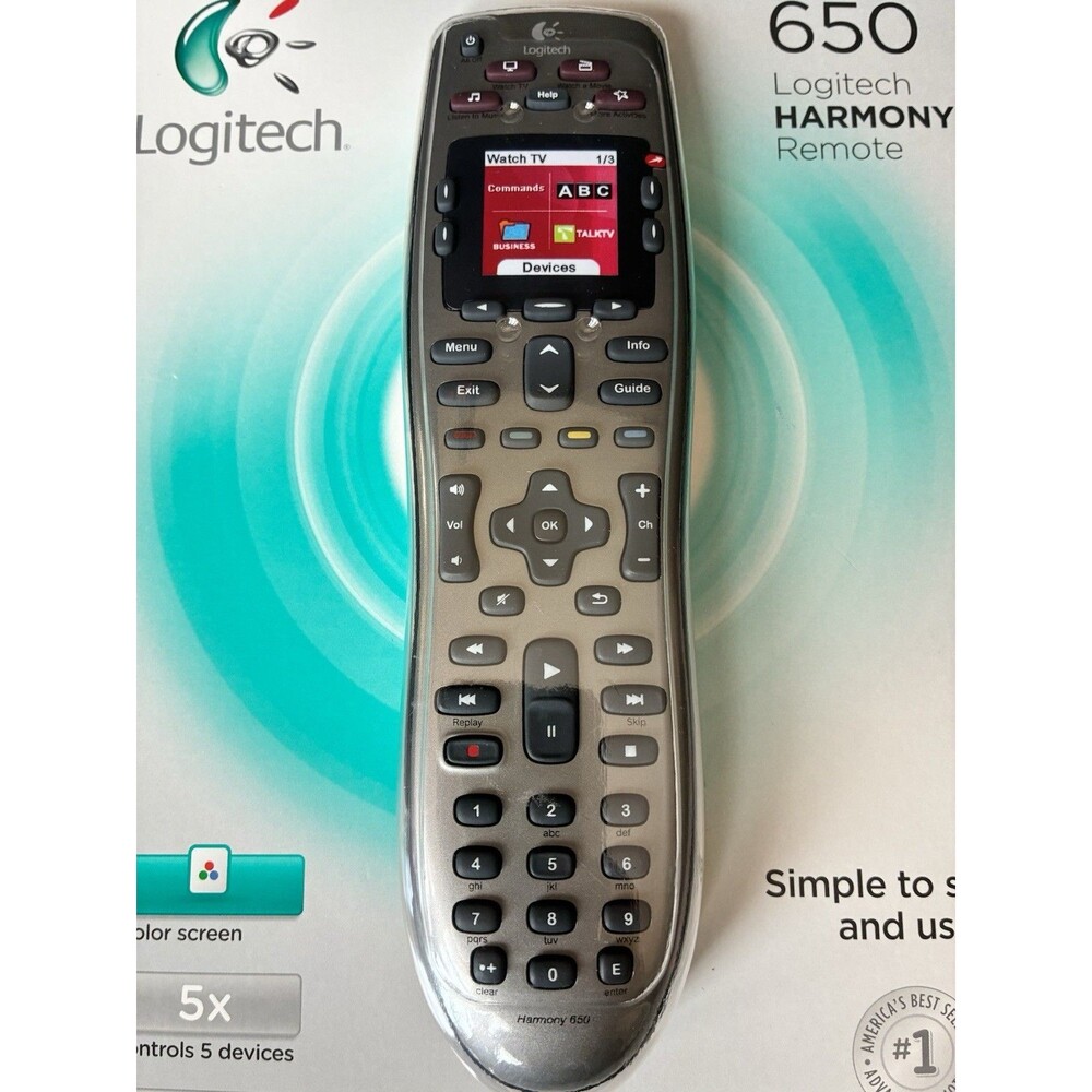 NEW SEALED Logitech Harmony 650 Universal Color Screen Remote 5 devices -READ-